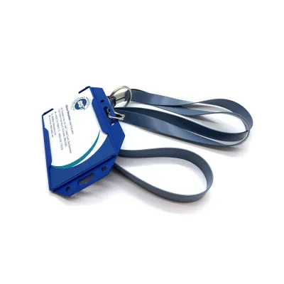 Antibac Silicone Lanyard - with hole - Blue