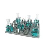 Platform with spring clamps for 16 x 250ml flasks