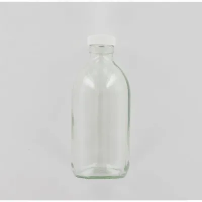 300ml Clear Glass (Type 3 - Soda Lime) Bottle with White PP Cap