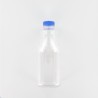 1000ml Clear PET (Polyethylene) Bottle with Blue HDPE Cap Dosed with Nitrogen