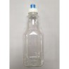 1000ml Clear PET (Polyethylene) Bottle with White/Blue HDPE (Base) - PP (Cover) - LDPE (Spout) Cap