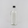 1000ml Clear Glass (Type 3 - Soda Lime) Bottle with Black PP Cap with PTFE Liner