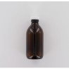 250ml Amber Glass (Type 3 - Soda Lime) Bottle with White PP Cap with PTFE Liner
