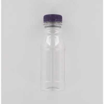 250ml Clear PET (Polyethylene) Bottle with Purple HDPE Cap