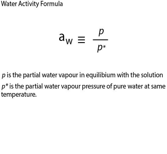 water activity formula